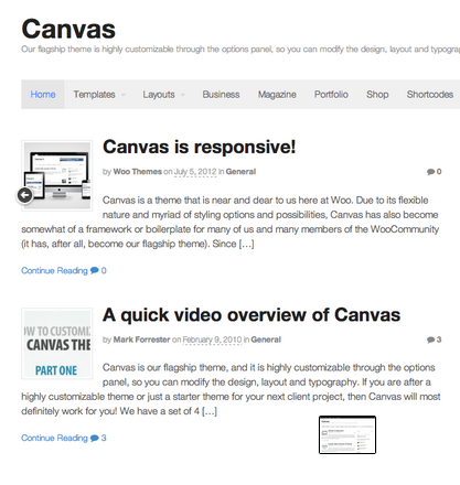 Canvas Woothemes
