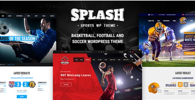 Splash - Sport WordPress Theme for Football, Soccer, Basketball, Baseball, Sport club